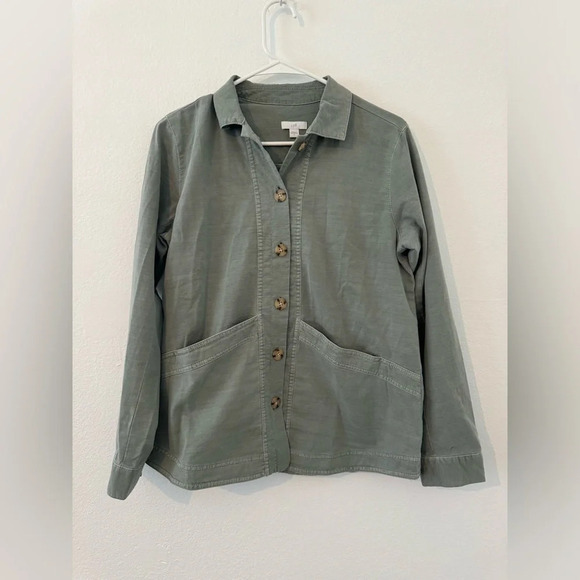 J. Jill Jackets & Blazers - J Jill Modern Barn Jacket Chore Coat Pockets Cotton Blend NWT Small Sage Mineral